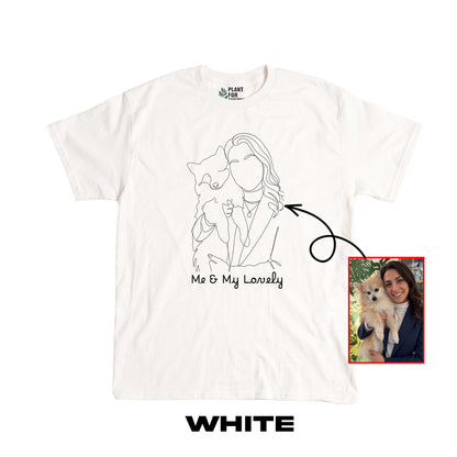 Custom Minimalist Line Art T-Shirt | Personalized Faceless Portrait from Your Photo - Yume Garden
