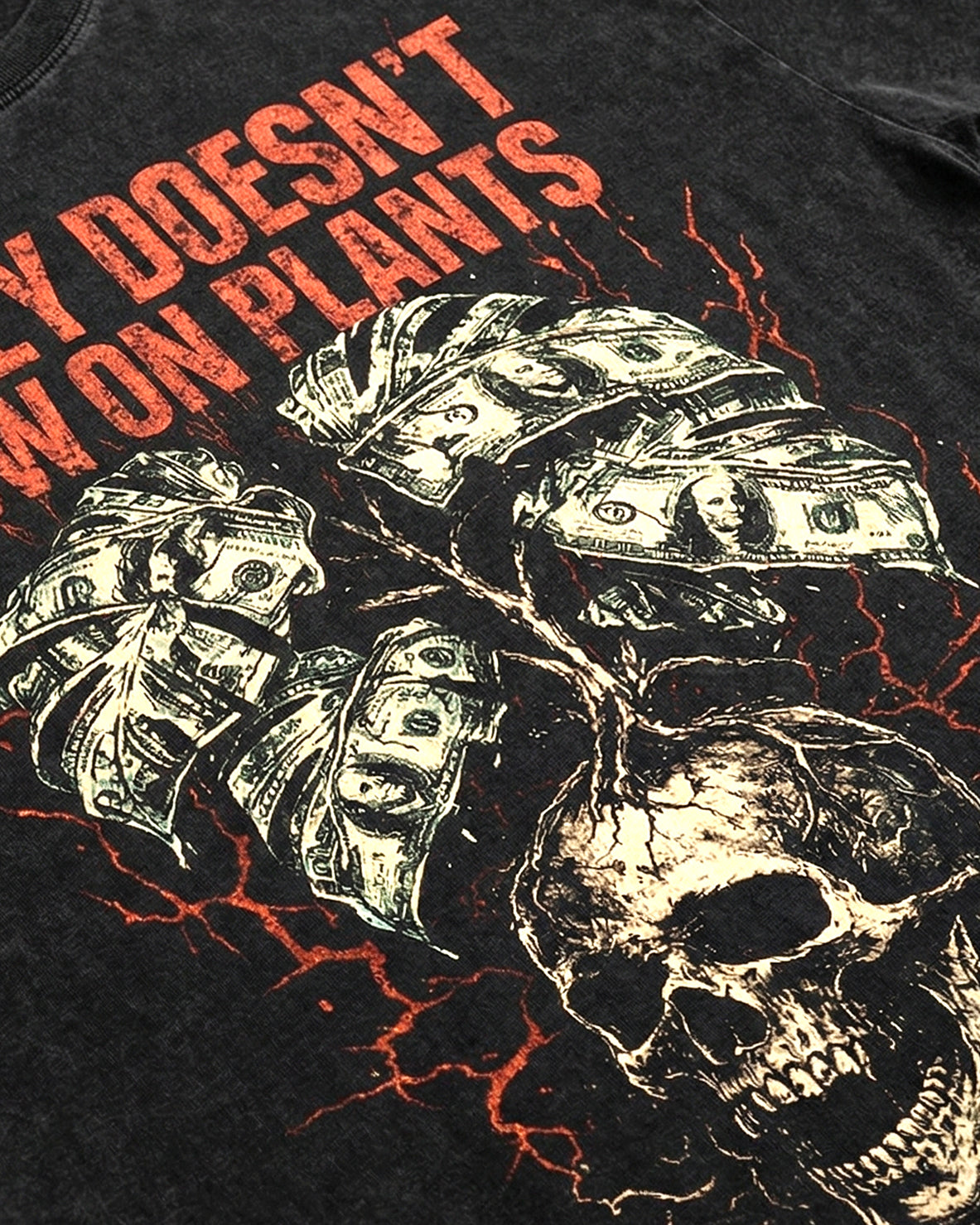 Money Doesn't Grow On Plants Skull T-Shirt | Monstera Lover Tee - Yume Garden