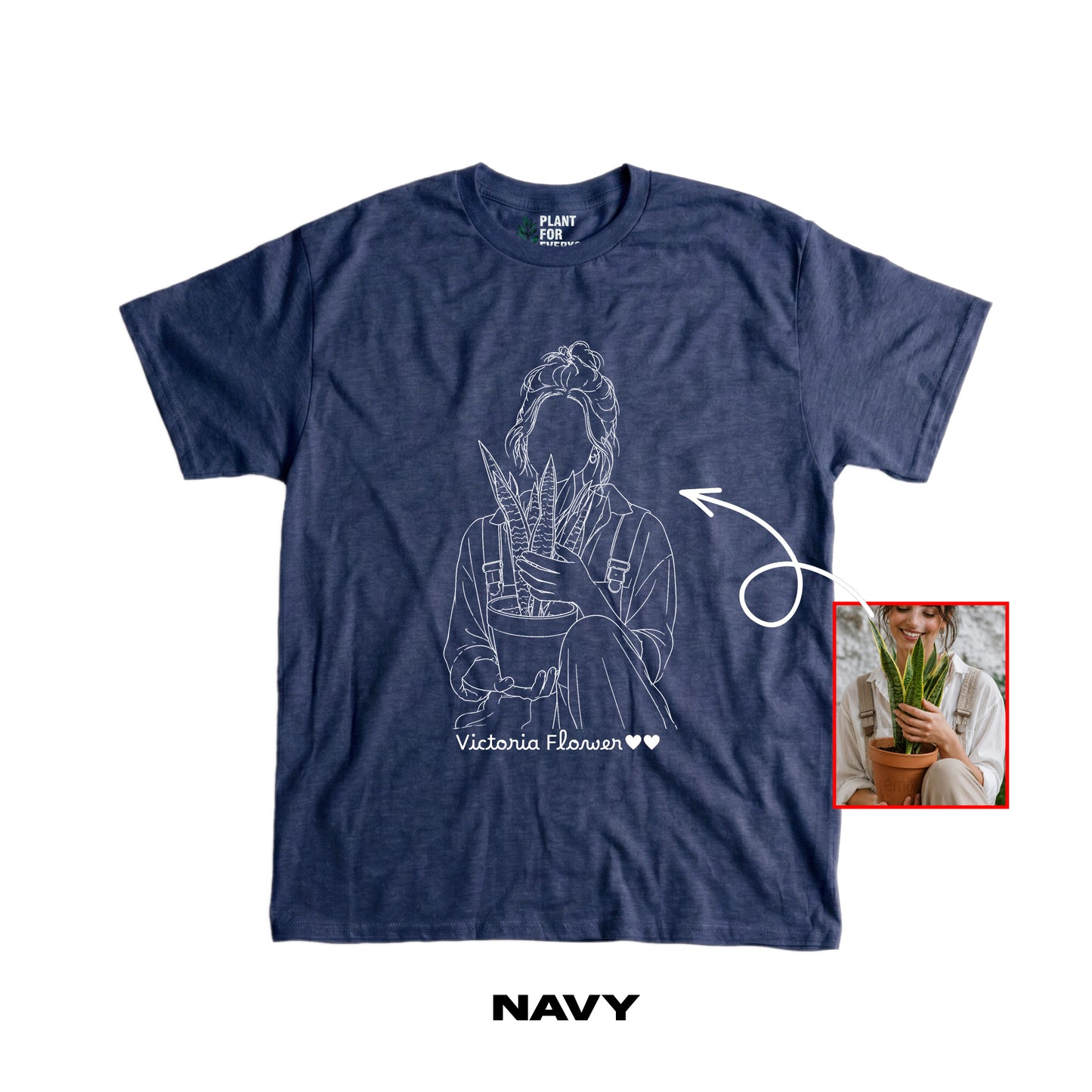 Custom Minimalist Line Art T-Shirt | Personalized Faceless Portrait from Your Photo - Yume Garden