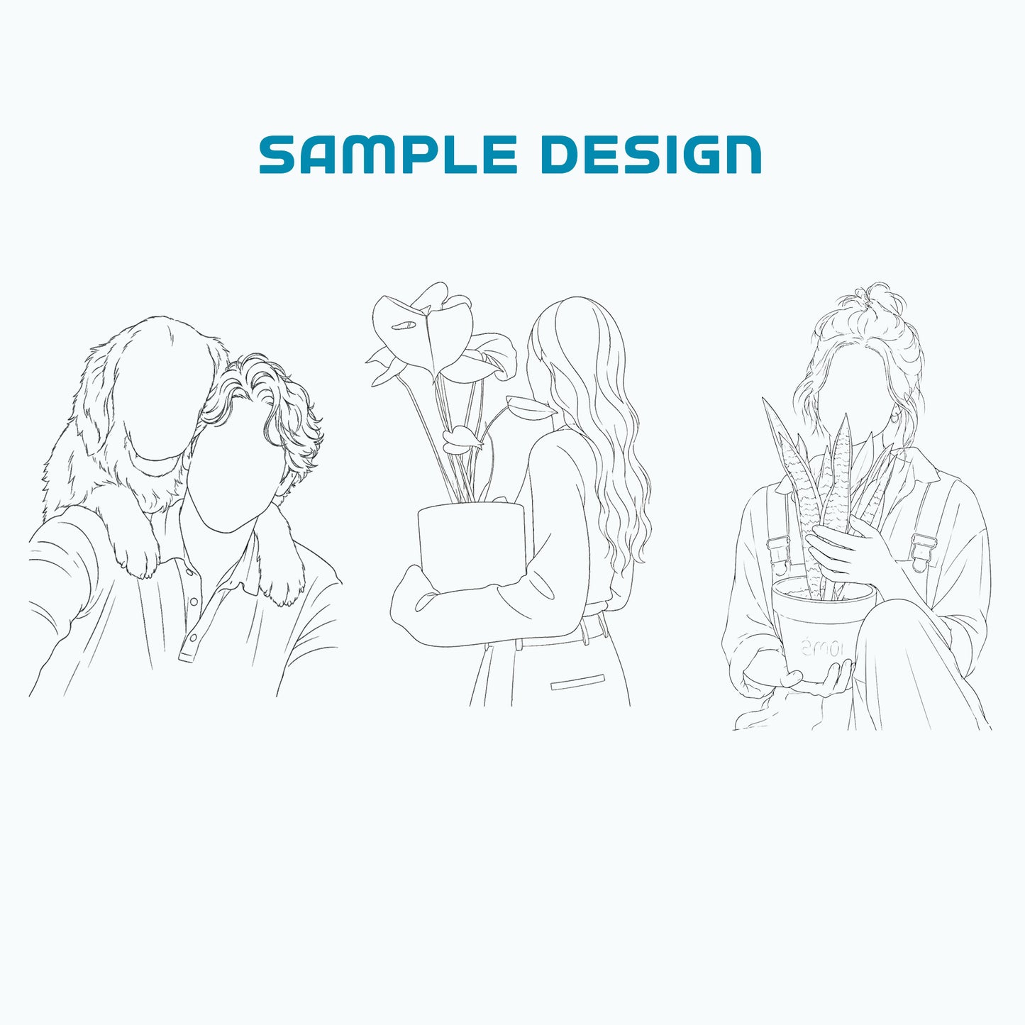 Custom Minimalist Line Art T-Shirt | Personalized Faceless Portrait from Your Photo - Yume Garden