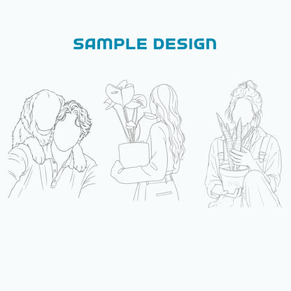 Custom Minimalist Line Art T-Shirt | Personalized Faceless Portrait from Your Photo - Yume Garden
