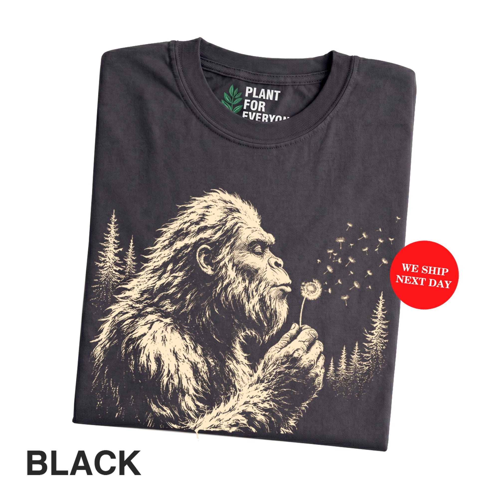 Bigfoot Dandelion Shirt | Sasquatch Nature Graphic Tee | Yume Garden - Yume Gardens Indonesia