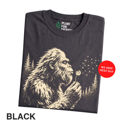 Bigfoot Dandelion Shirt | Sasquatch Nature Graphic Tee | Yume Garden - Yume Gardens Indonesia