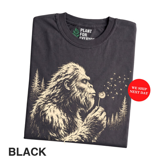 Bigfoot Dandelion Shirt | Sasquatch Nature Graphic Tee | Yume Garden - Yume Gardens Indonesia