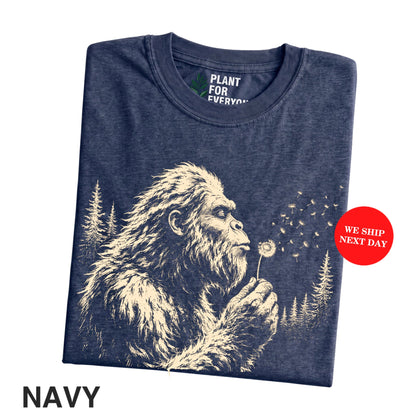 Bigfoot Dandelion Shirt | Sasquatch Nature Graphic Tee | Yume Garden - Yume Gardens Indonesia