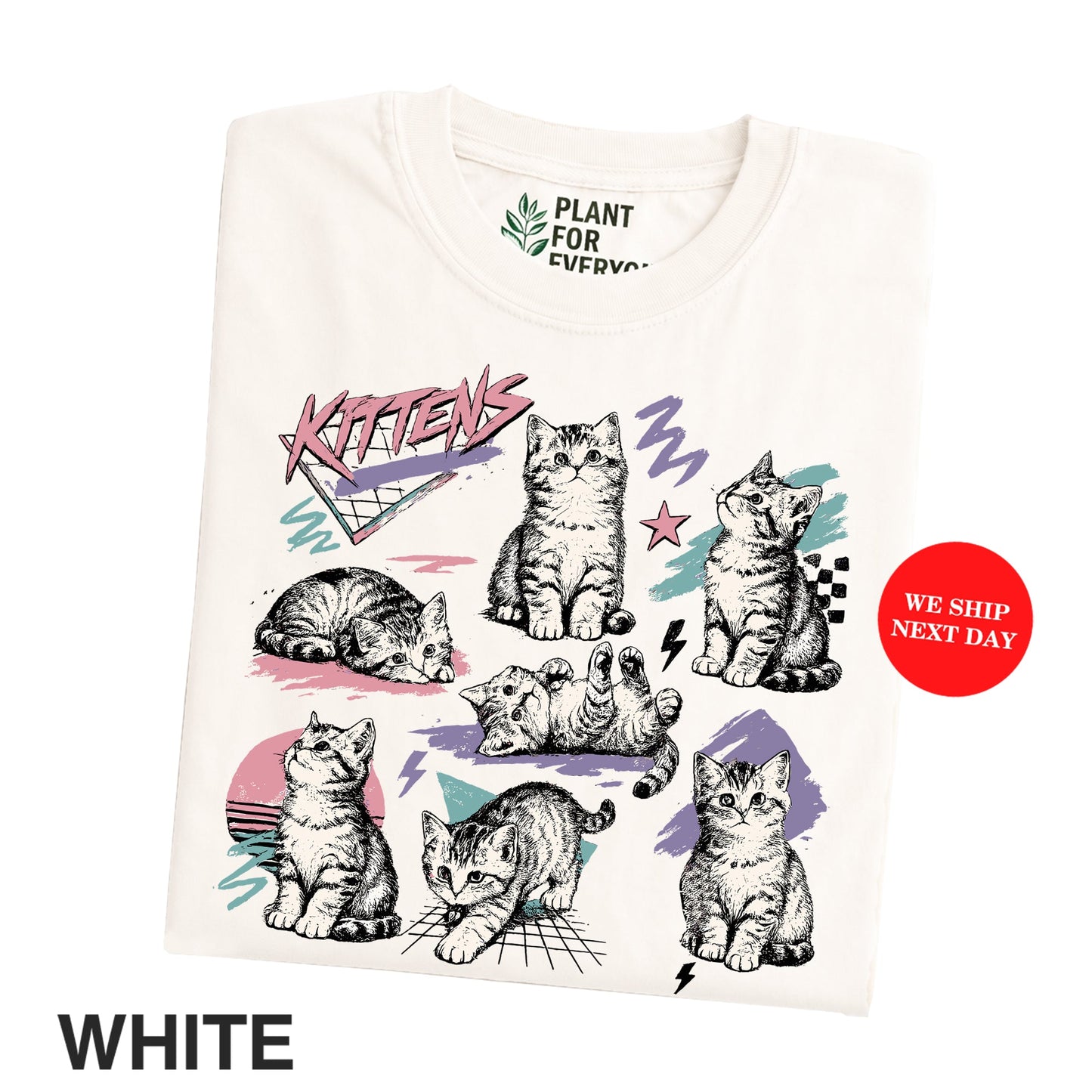 Cats 80s Vintage Tattoo Style T-Shirt – Funny Vintage Cat Graphic Tee for Cat Lovers I Yume Garden - Yume Gardens Indonesia
