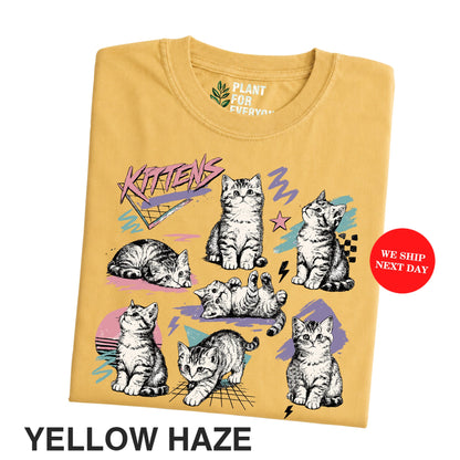Cats 80s Vintage Tattoo Style T-Shirt – Funny Vintage Cat Graphic Tee for Cat Lovers I Yume Garden - Yume Gardens Indonesia