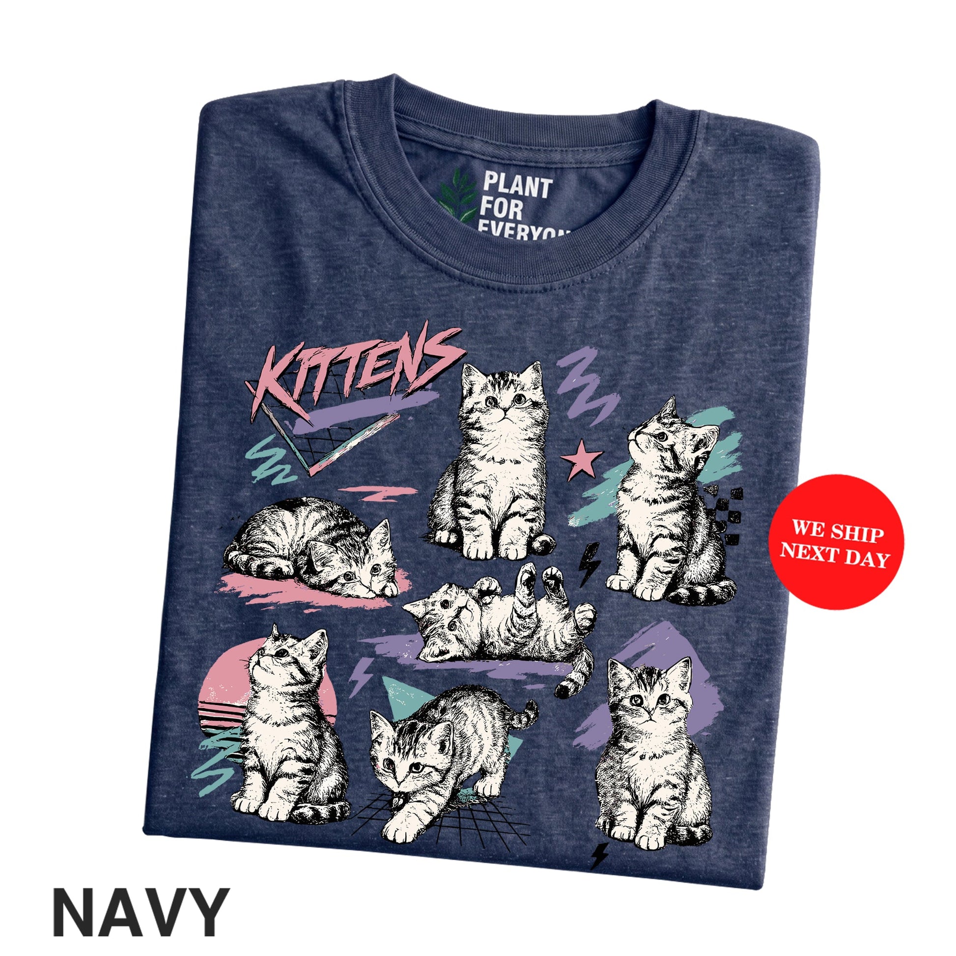 Cats 80s Vintage Tattoo Style T-Shirt – Funny Vintage Cat Graphic Tee for Cat Lovers I Yume Garden - Yume Gardens Indonesia