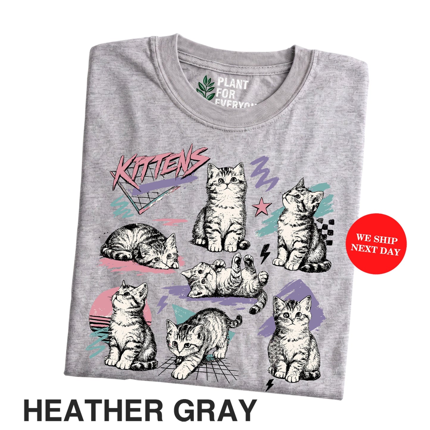 Cats 80s Vintage Tattoo Style T-Shirt – Funny Vintage Cat Graphic Tee for Cat Lovers I Yume Garden - Yume Gardens Indonesia