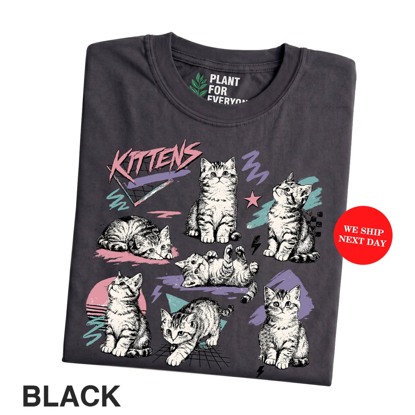 Cats 80s Vintage Tattoo Style T-Shirt – Funny Vintage Cat Graphic Tee for Cat Lovers I Yume Garden - Yume Gardens Indonesia