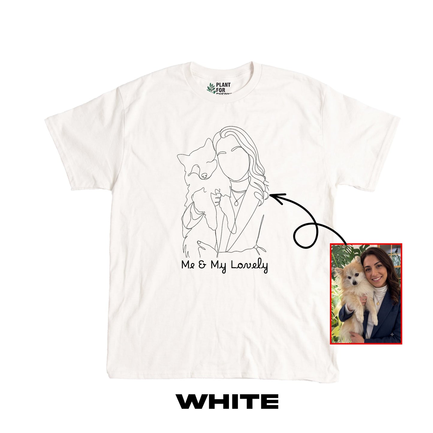 Custom Minimalist Line Art T-Shirt | Personalized Faceless Portrait from Your Photo - Yume Garden - Yume Gardens Indonesia