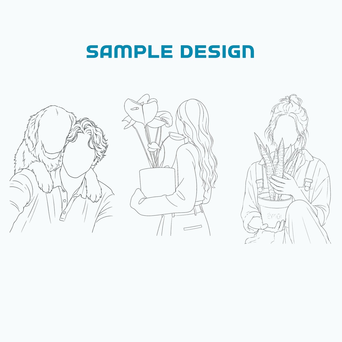 Custom Minimalist Line Art T-Shirt | Personalized Faceless Portrait from Your Photo - Yume Garden - Yume Gardens Indonesia