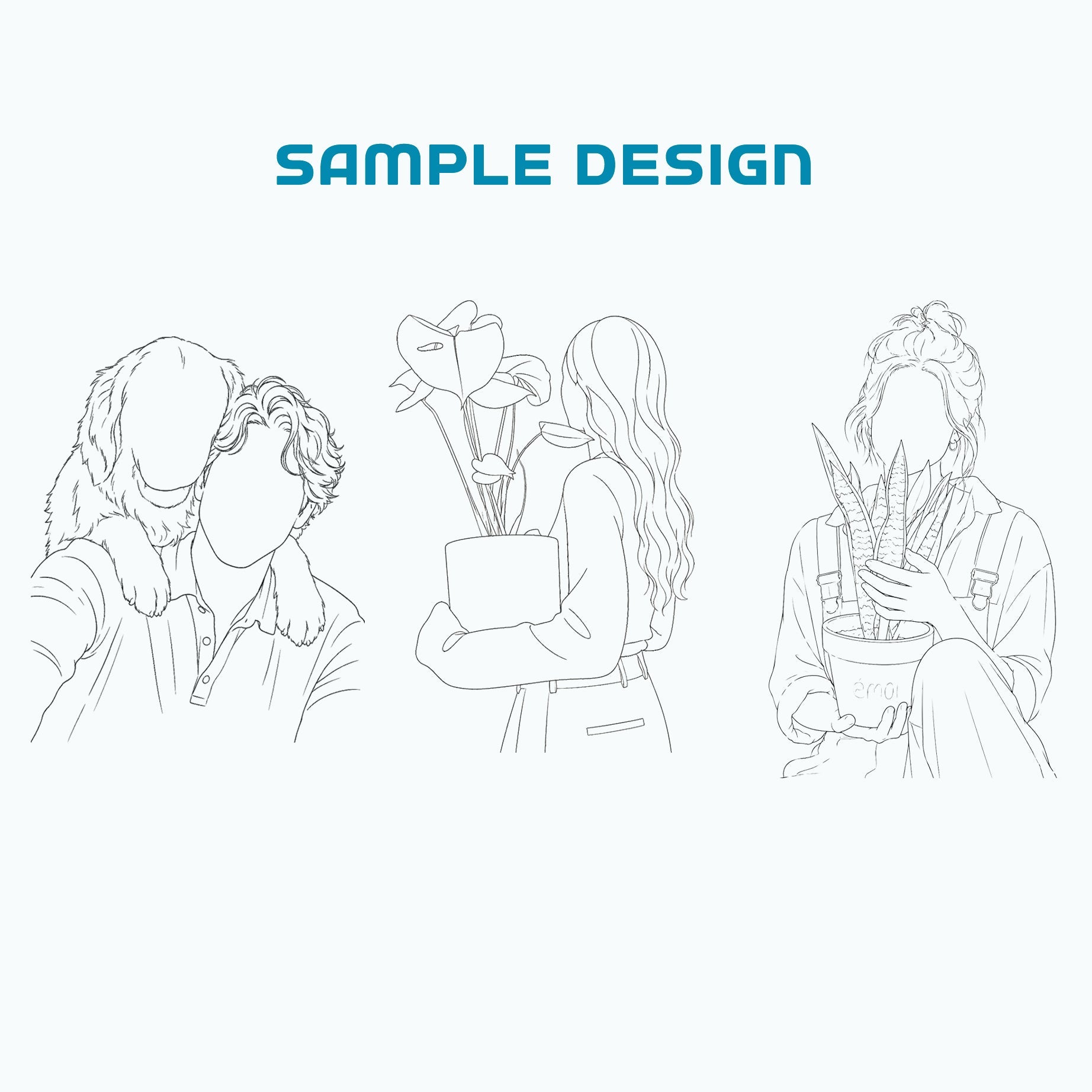 Custom Minimalist Line Art T-Shirt | Personalized Faceless Portrait from Your Photo - Yume Garden - Yume Gardens Indonesia