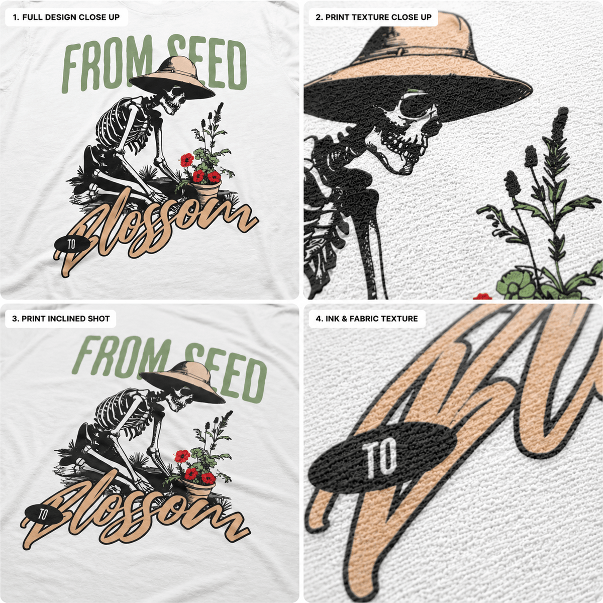 From Seed To Blossom Shirt – Nature Inspired Graphic Tee and vintage floral shirt - Yume Garden - Yume Gardens Indonesia