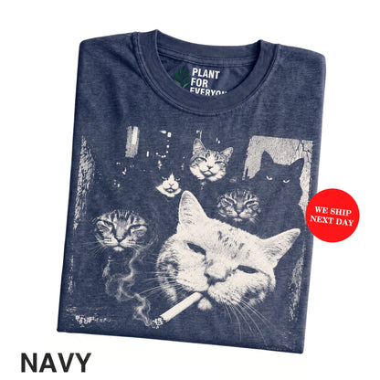 Funny Cat Meme Shirt, Cat Thug Life Shirt, Vintage Gangster Cat Graphic Tee, Cat Meme Shirt - Yume Garden - Yume Gardens Indonesia