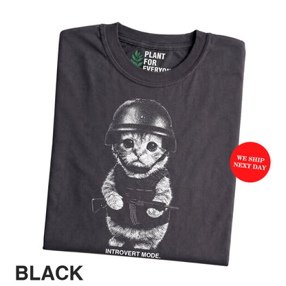 Funny Cat Meme Shirt, Introvert Shirt with Cute Cat Graphic Tee - Yume Garden - Yume Gardens Indonesia