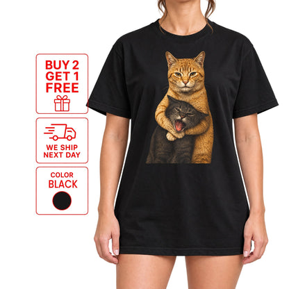 Funny Cat Shirt, Funny Hugging Cats Vintage T-Shirt, Chaotic Cat Meme Tee, Cute but Evil Cat Shirt, Pet Lover Gift - Yume Garden - Yume Gardens Indonesia