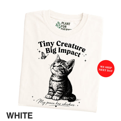 Funny Cat Shirt Tiny Creature Big Impact Vintage Kitten Graphic Tee Cat Lover Gift Unisex I Yume Garden - Yume Gardens Indonesia