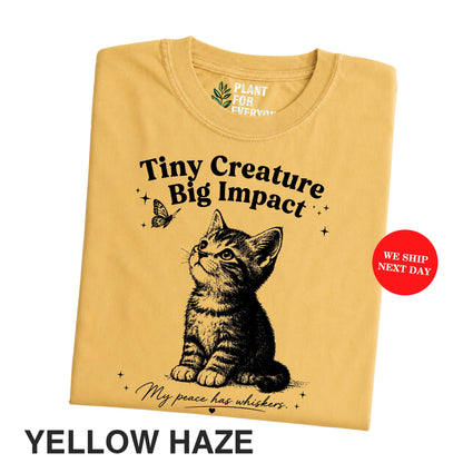 Funny Cat Shirt Tiny Creature Big Impact Vintage Kitten Graphic Tee Cat Lover Gift Unisex I Yume Garden - Yume Gardens Indonesia
