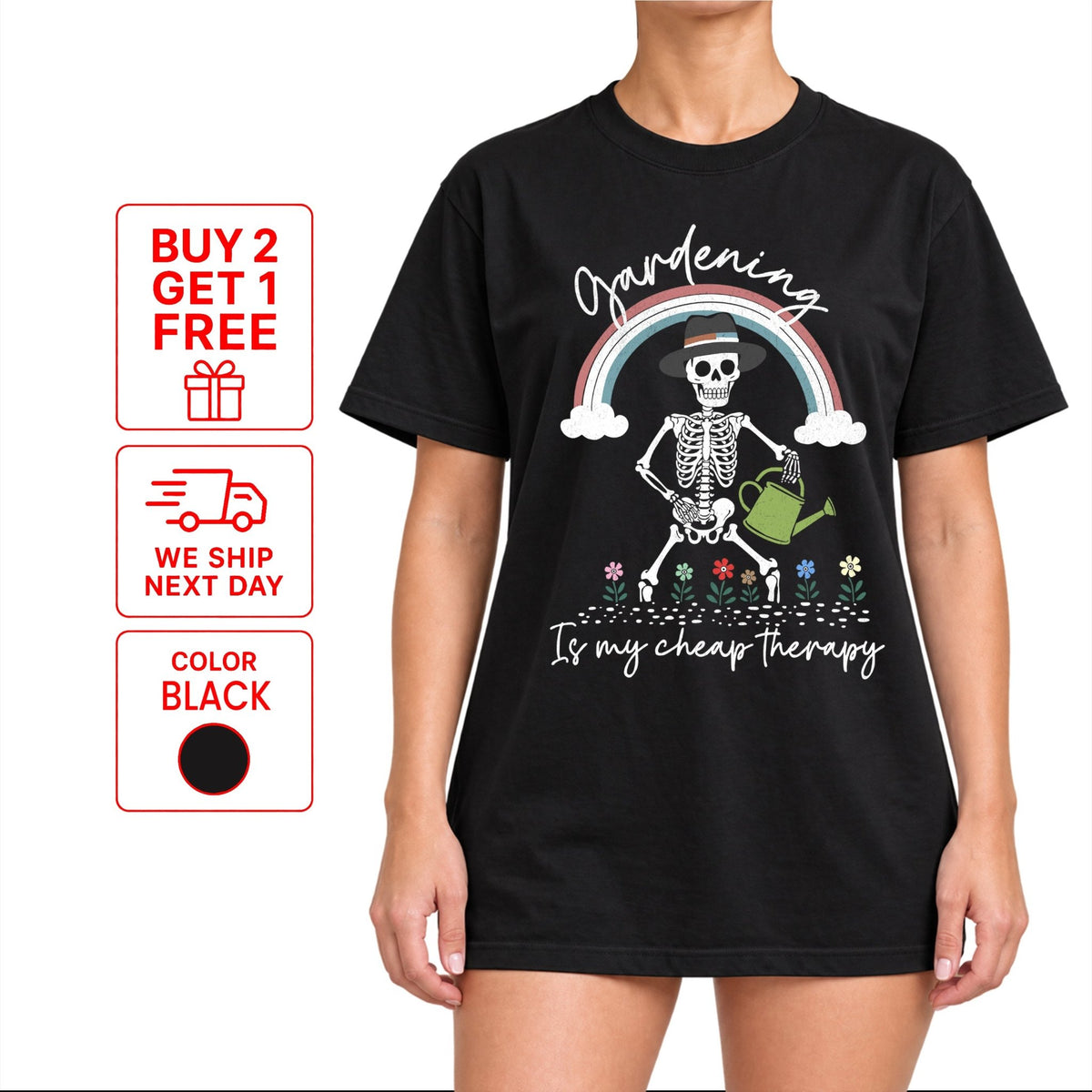 Gardening Is My Cheap Therapy T-Shirt | Funny Plant Lover Tee - Yume Garden - Yume Gardens Indonesia