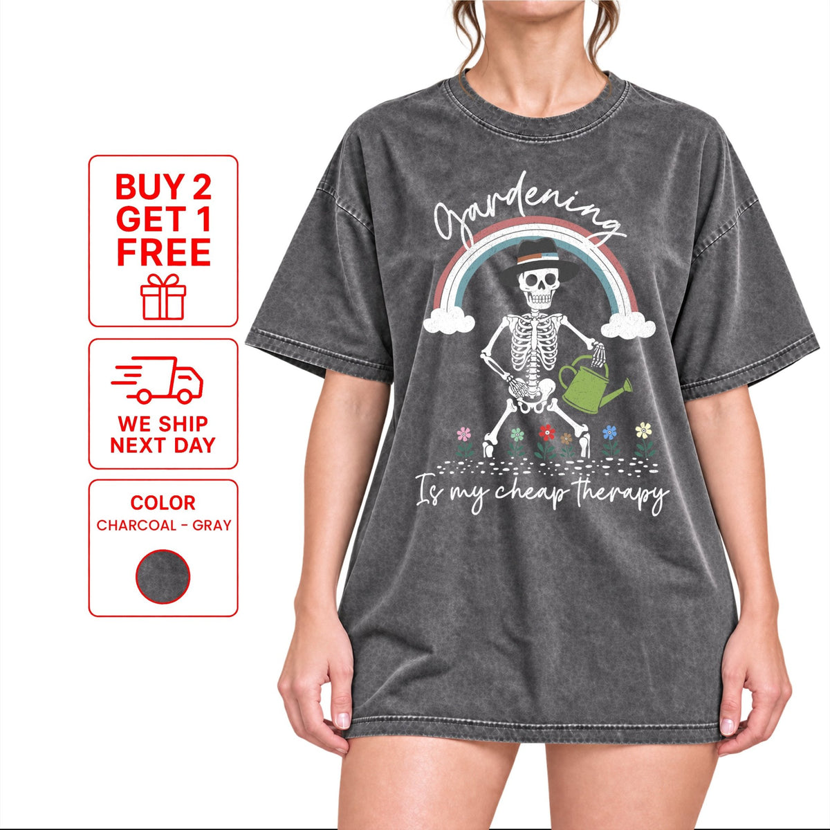 Gardening Is My Cheap Therapy T-Shirt | Funny Plant Lover Tee - Yume Garden - Yume Gardens Indonesia