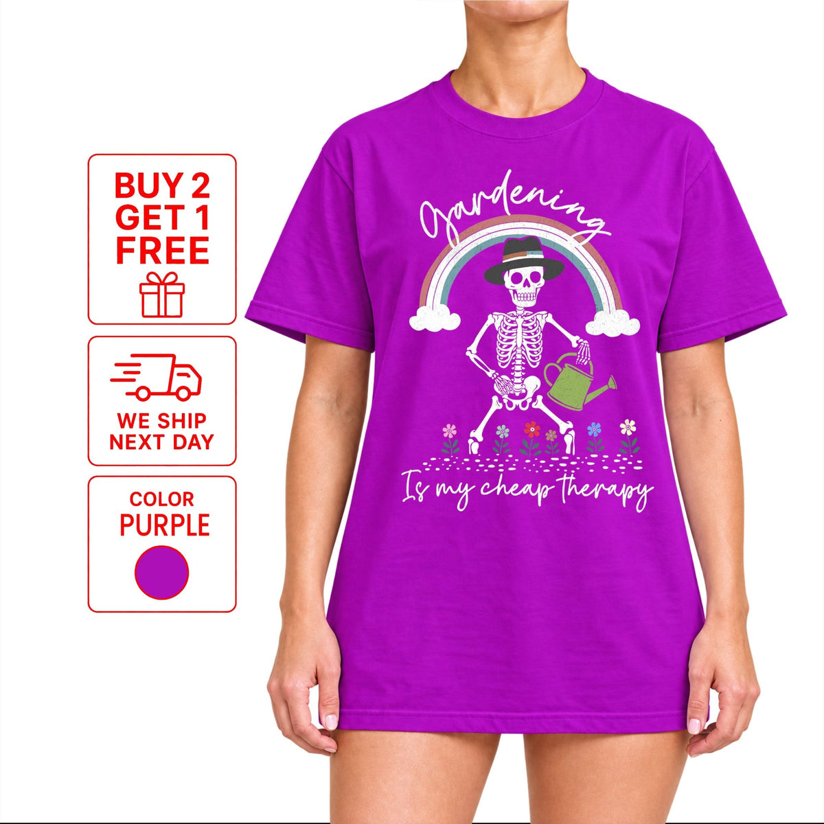 Gardening Is My Cheap Therapy T-Shirt | Funny Plant Lover Tee - Yume Garden - Yume Gardens Indonesia