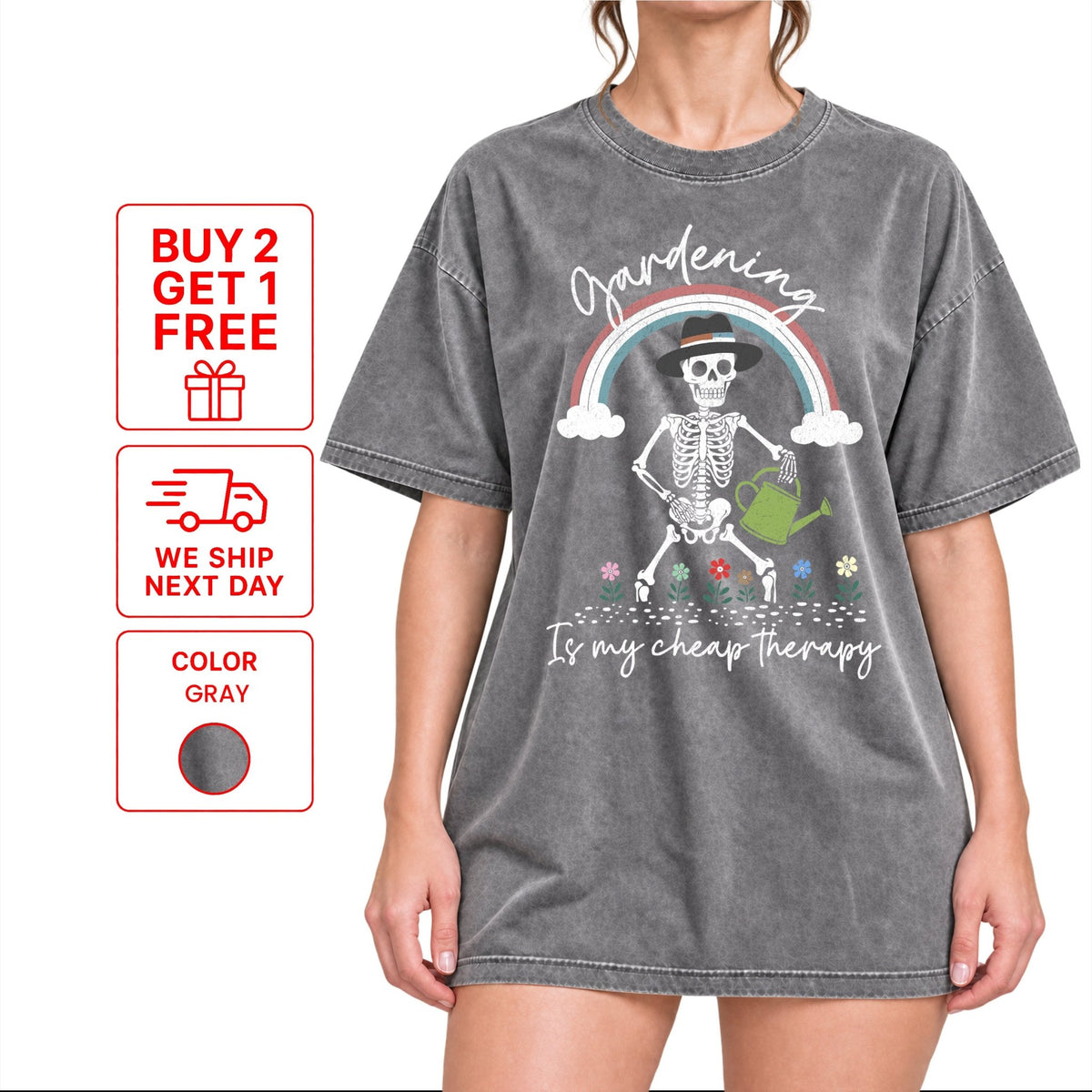 Gardening Is My Cheap Therapy T-Shirt | Funny Plant Lover Tee - Yume Garden - Yume Gardens Indonesia