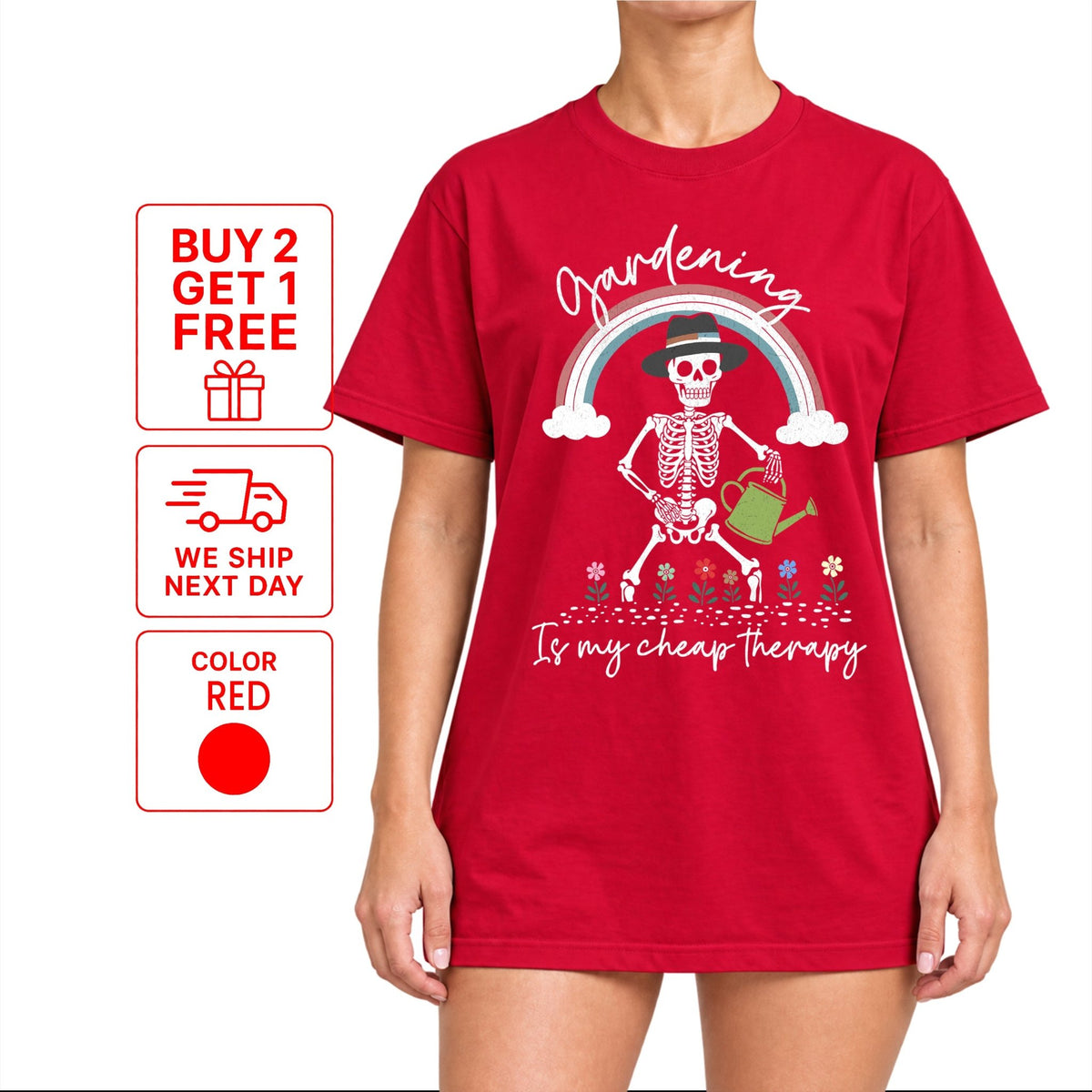 Gardening Is My Cheap Therapy T-Shirt | Funny Plant Lover Tee - Yume Garden - Yume Gardens Indonesia