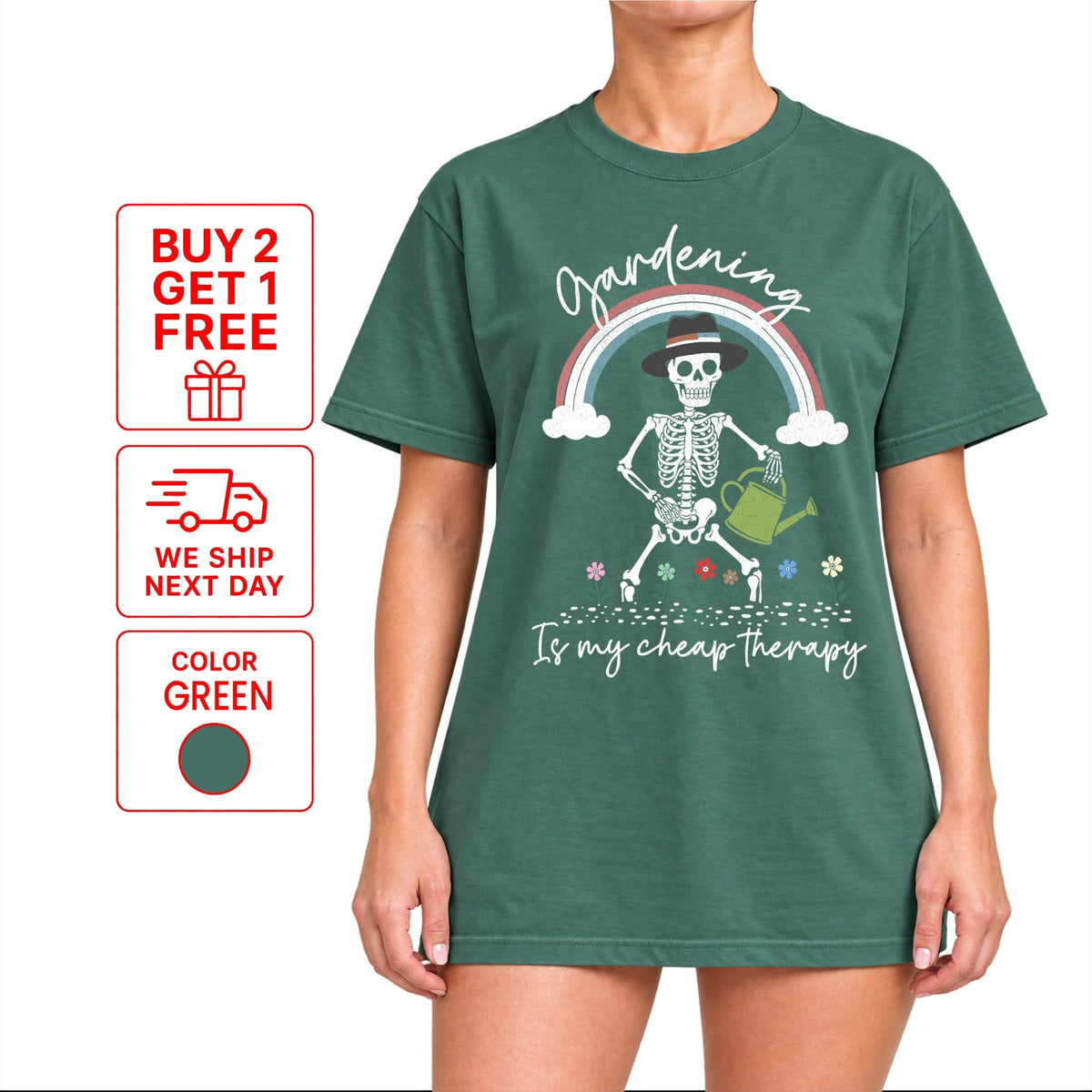 Gardening Is My Cheap Therapy T-Shirt | Funny Plant Lover Tee - Yume Garden - Yume Gardens Indonesia
