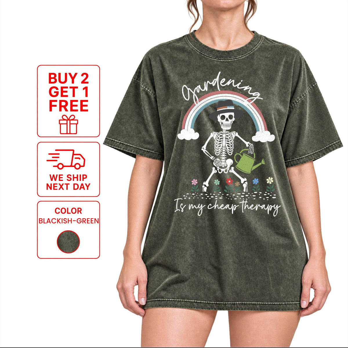 Gardening Is My Cheap Therapy T-Shirt | Funny Plant Lover Tee - Yume Garden - Yume Gardens Indonesia