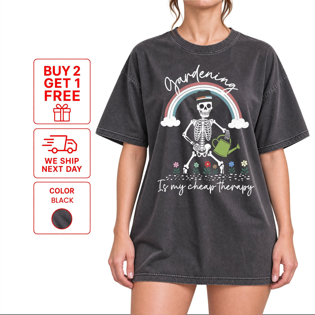 Gardening Is My Cheap Therapy T-Shirt | Funny Plant Lover Tee - Yume Garden - Yume Gardens Indonesia