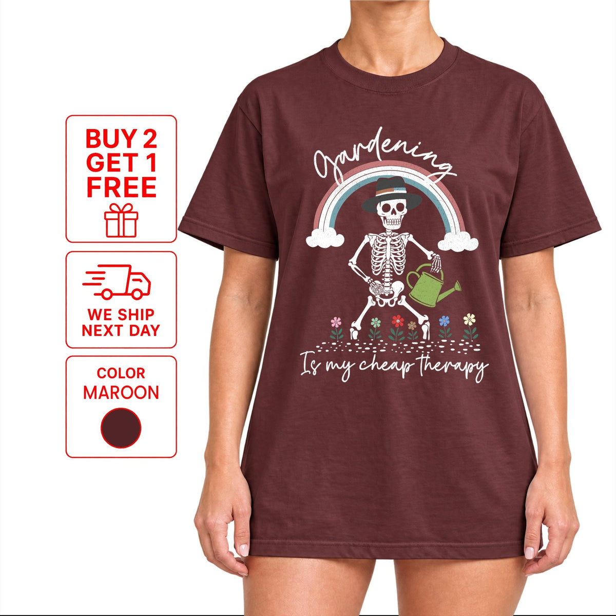 Gardening Is My Cheap Therapy T-Shirt | Funny Plant Lover Tee - Yume Garden - Yume Gardens Indonesia
