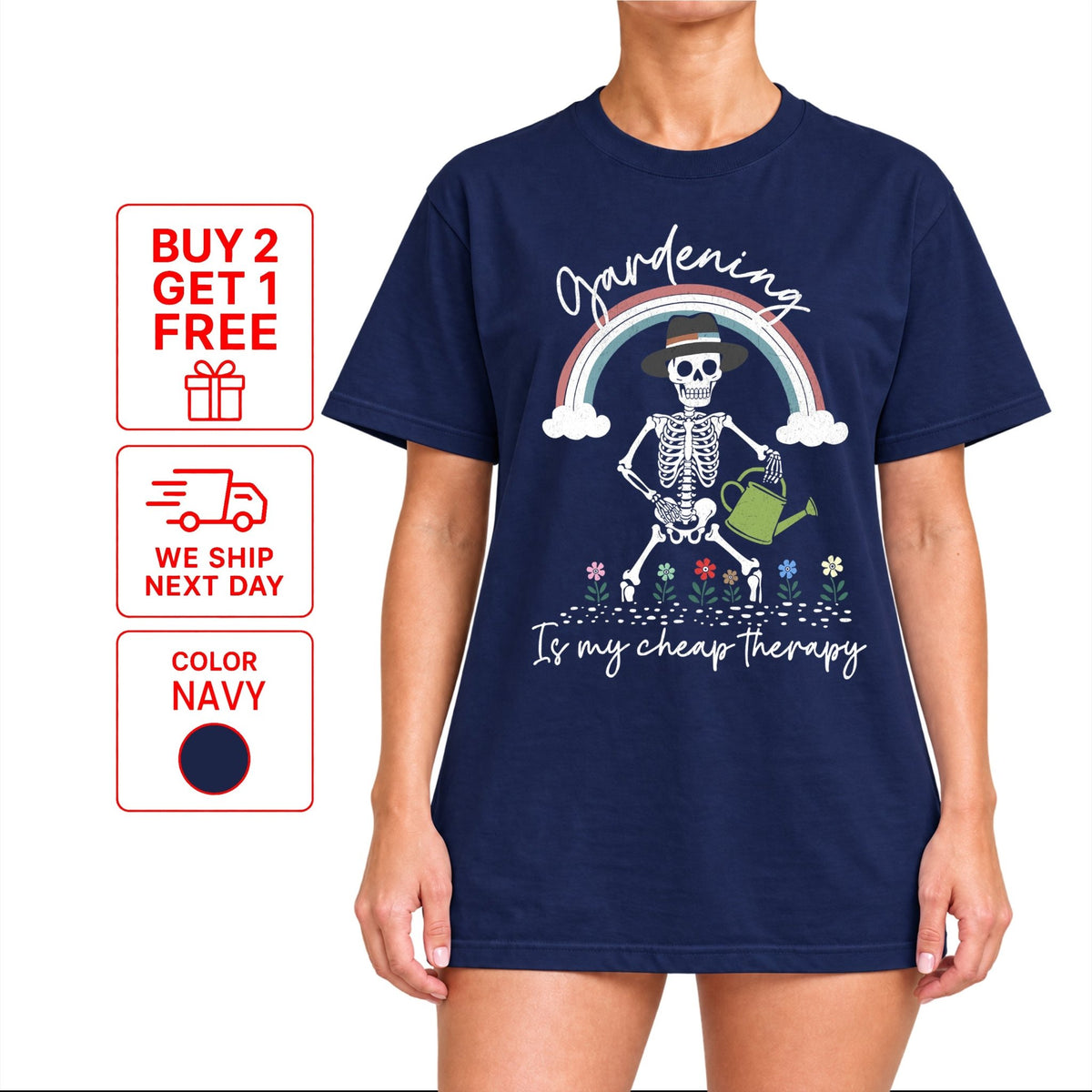 Gardening Is My Cheap Therapy T-Shirt | Funny Plant Lover Tee - Yume Garden - Yume Gardens Indonesia