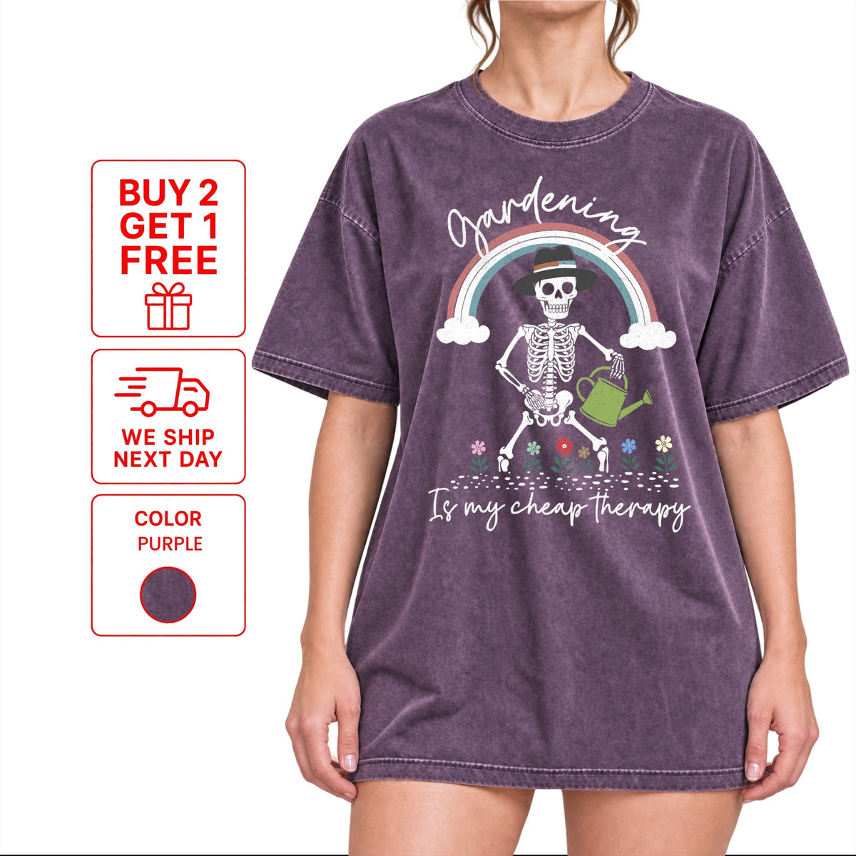 Gardening Is My Cheap Therapy T-Shirt | Funny Plant Lover Tee - Yume Garden - Yume Gardens Indonesia