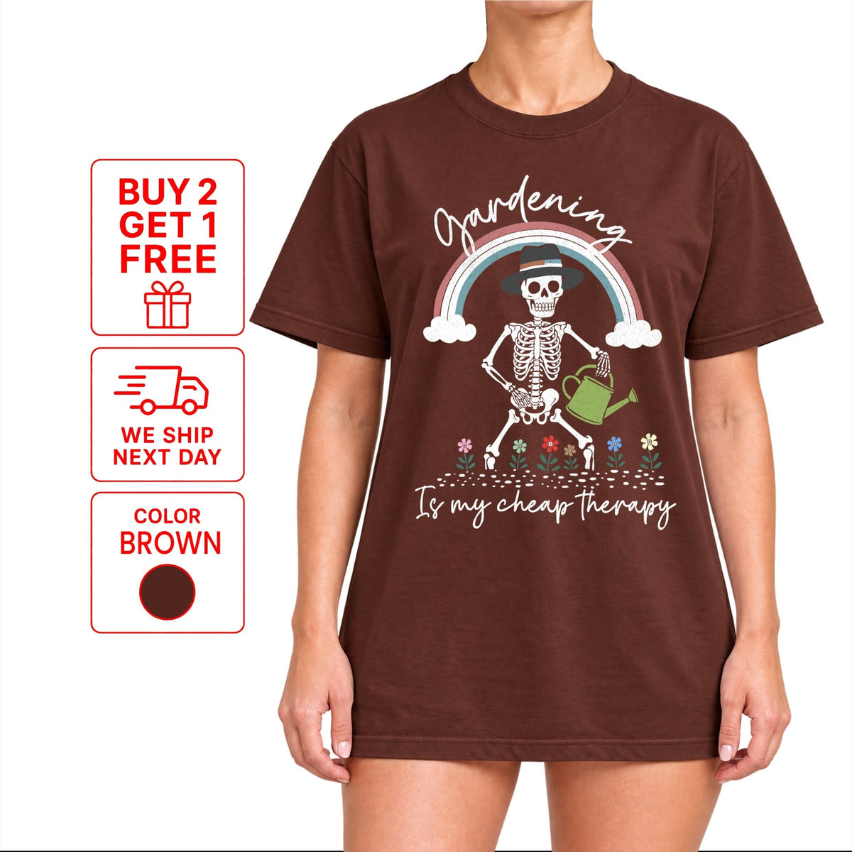 Gardening Is My Cheap Therapy T-Shirt | Funny Plant Lover Tee - Yume Garden - Yume Gardens Indonesia