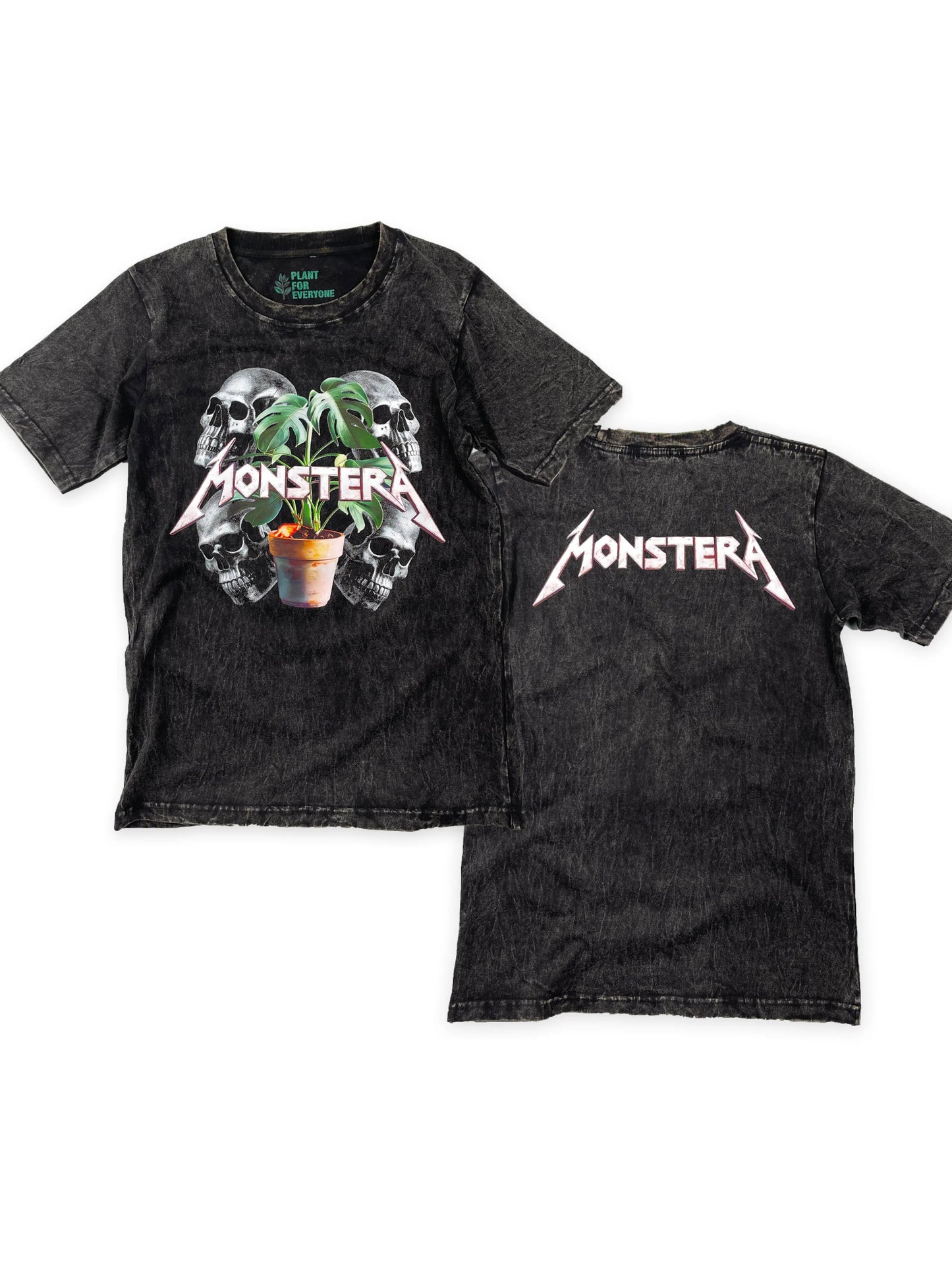 Monstera Plant Metal Rock n Roll T - Shirt - Yume Gardens Indonesia