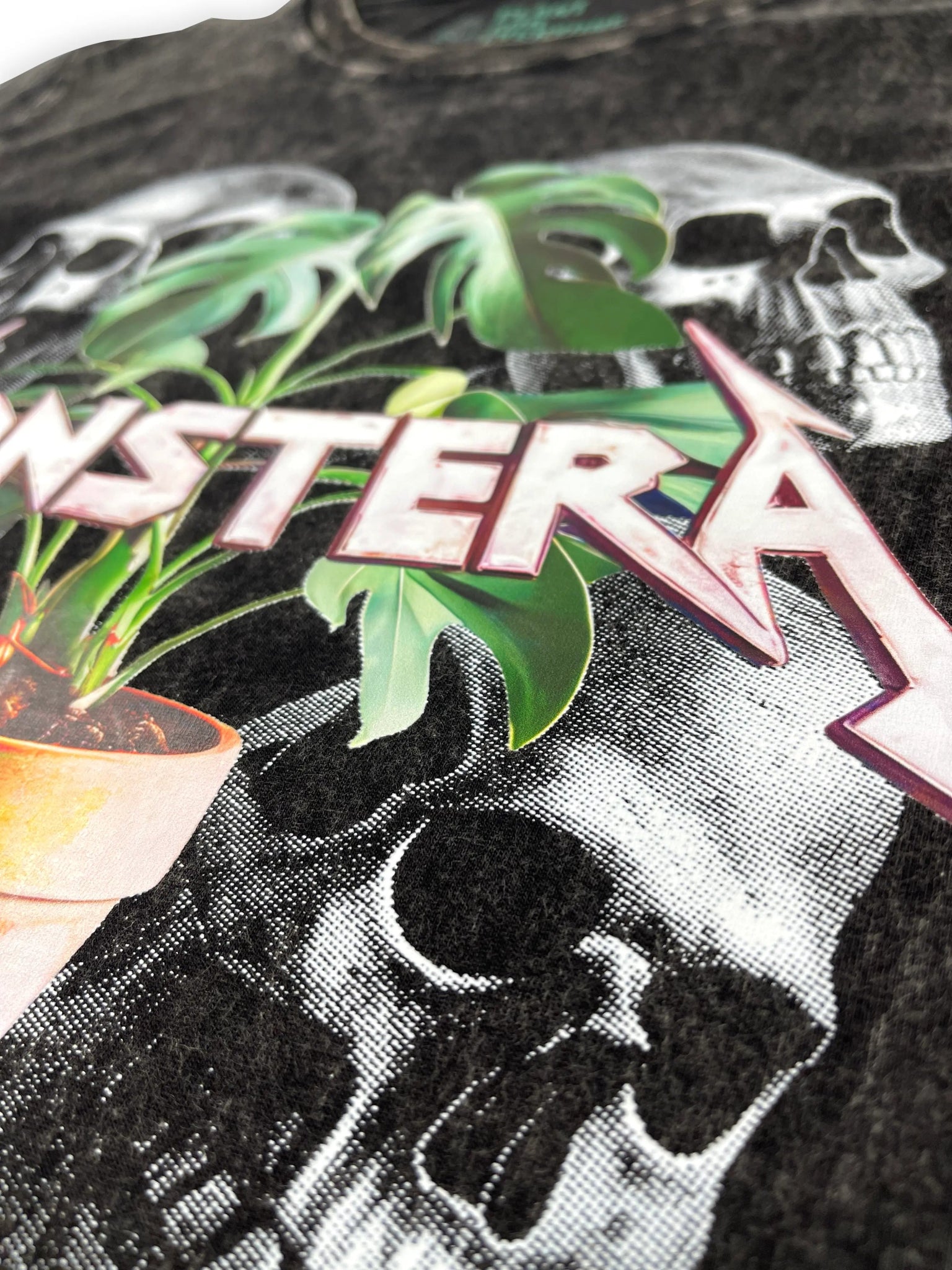 Monstera Plant Metal Rock n Roll T - Shirt - Yume Gardens Indonesia