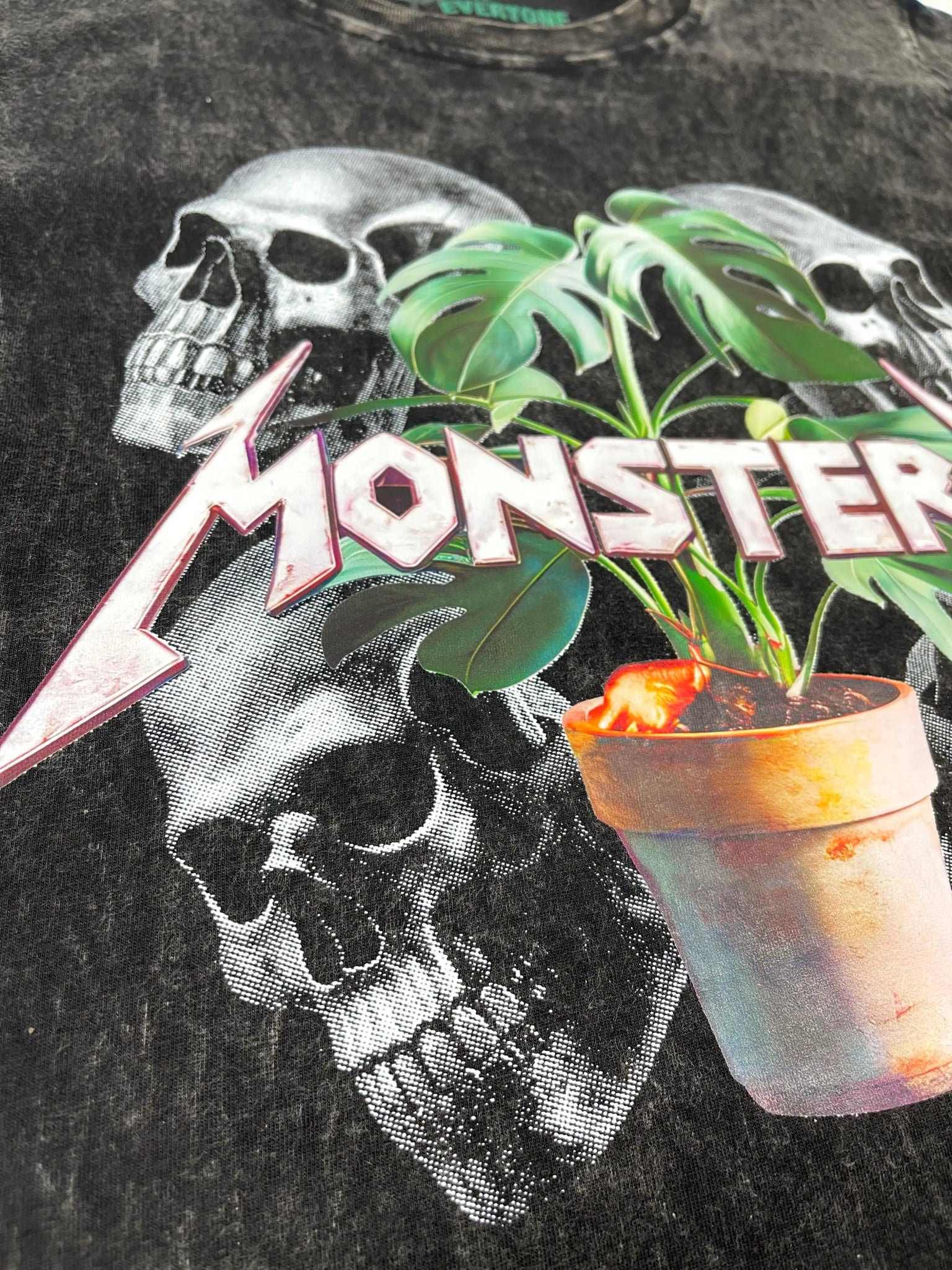 Monstera Plant Metal Rock n Roll T - Shirt - Yume Gardens Indonesia