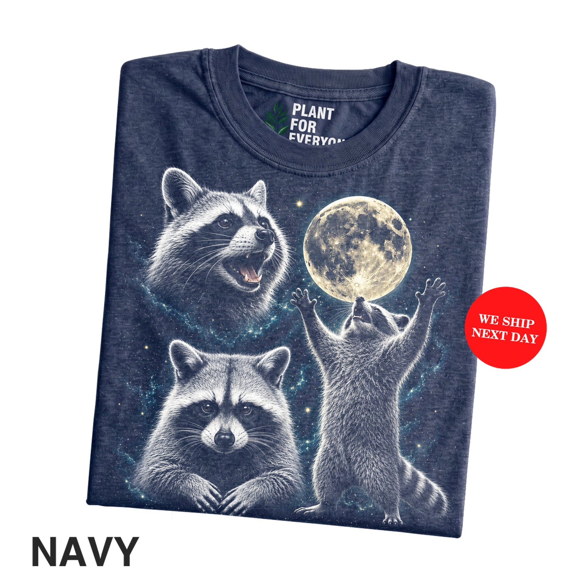 Raccoons Shirt, Three Raccoons Moon Galaxy Graphic Tee - Yume Garden - Yume Gardens Indonesia