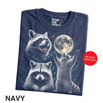 Raccoons Shirt, Three Raccoons Moon Galaxy Graphic Tee - Yume Garden - Yume Gardens Indonesia