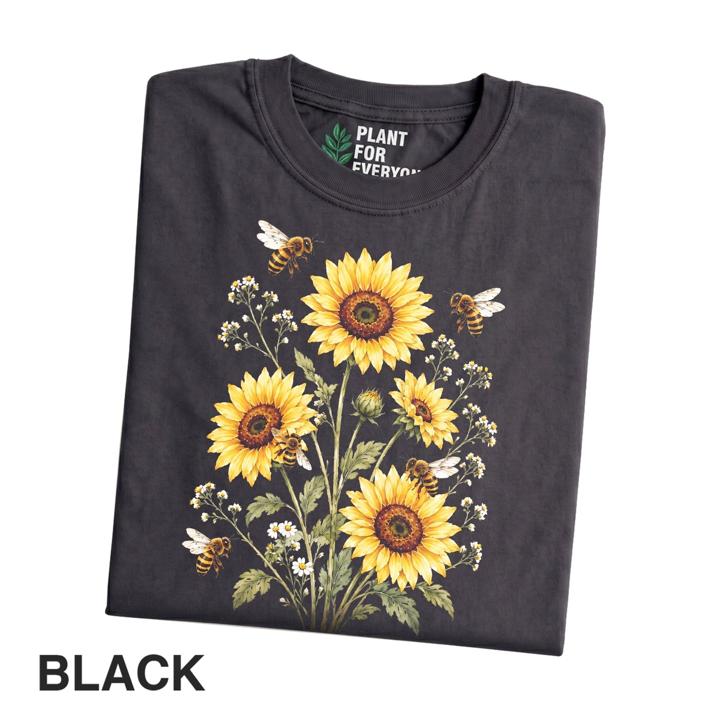 Vintage Sunflower Bee Shirt, Botanical Wildflower Graphic Tee, Garden Plant Floral Nature Unisex T-Shirt - Yume Garden - Yume Gardens Indonesia
