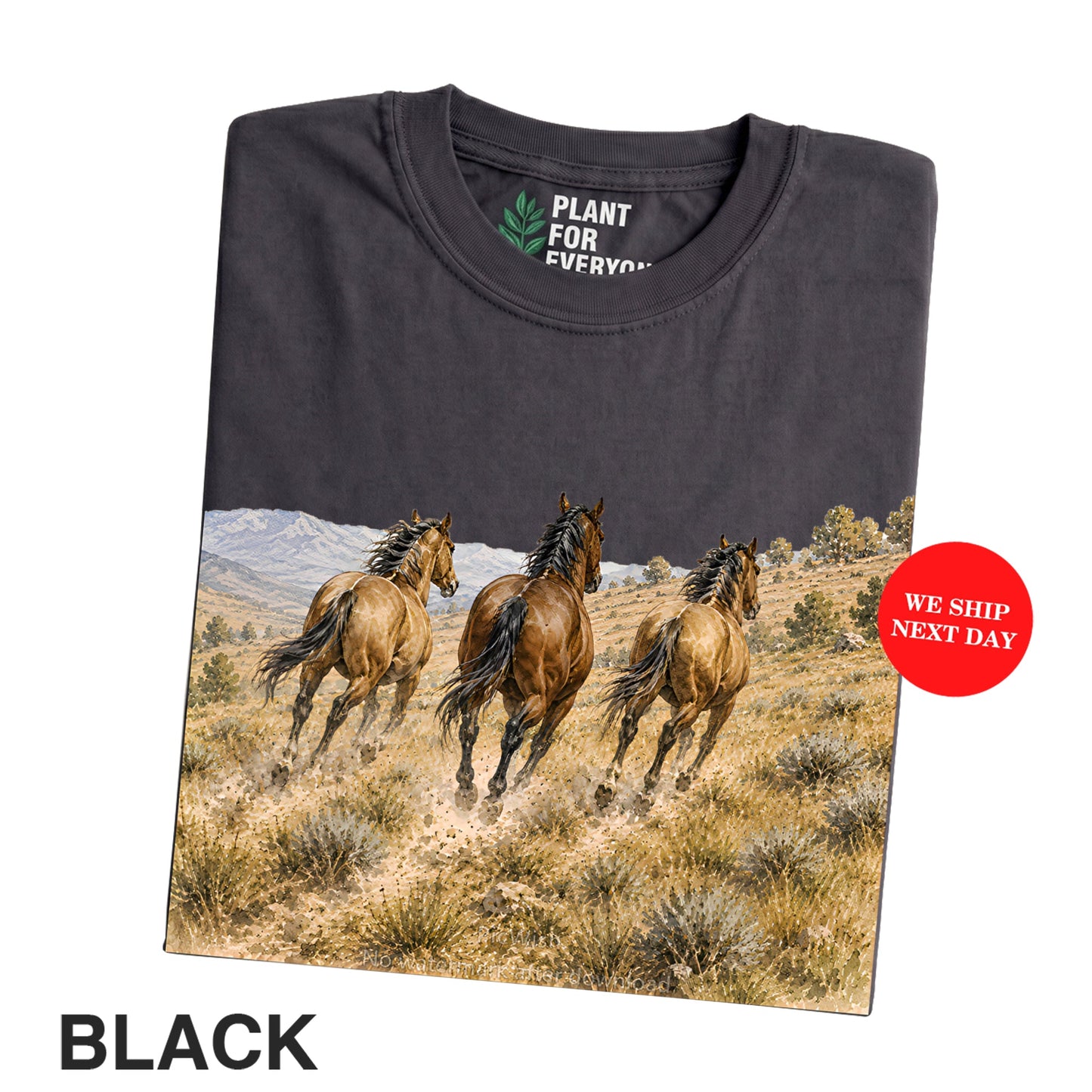 Wild Horses Shirt, Vintage Western Nature T-Shirt, Retro Wildlife Landscape Tee, Horse Lover Gift - Yume Garden - Yume Gardens Indonesia