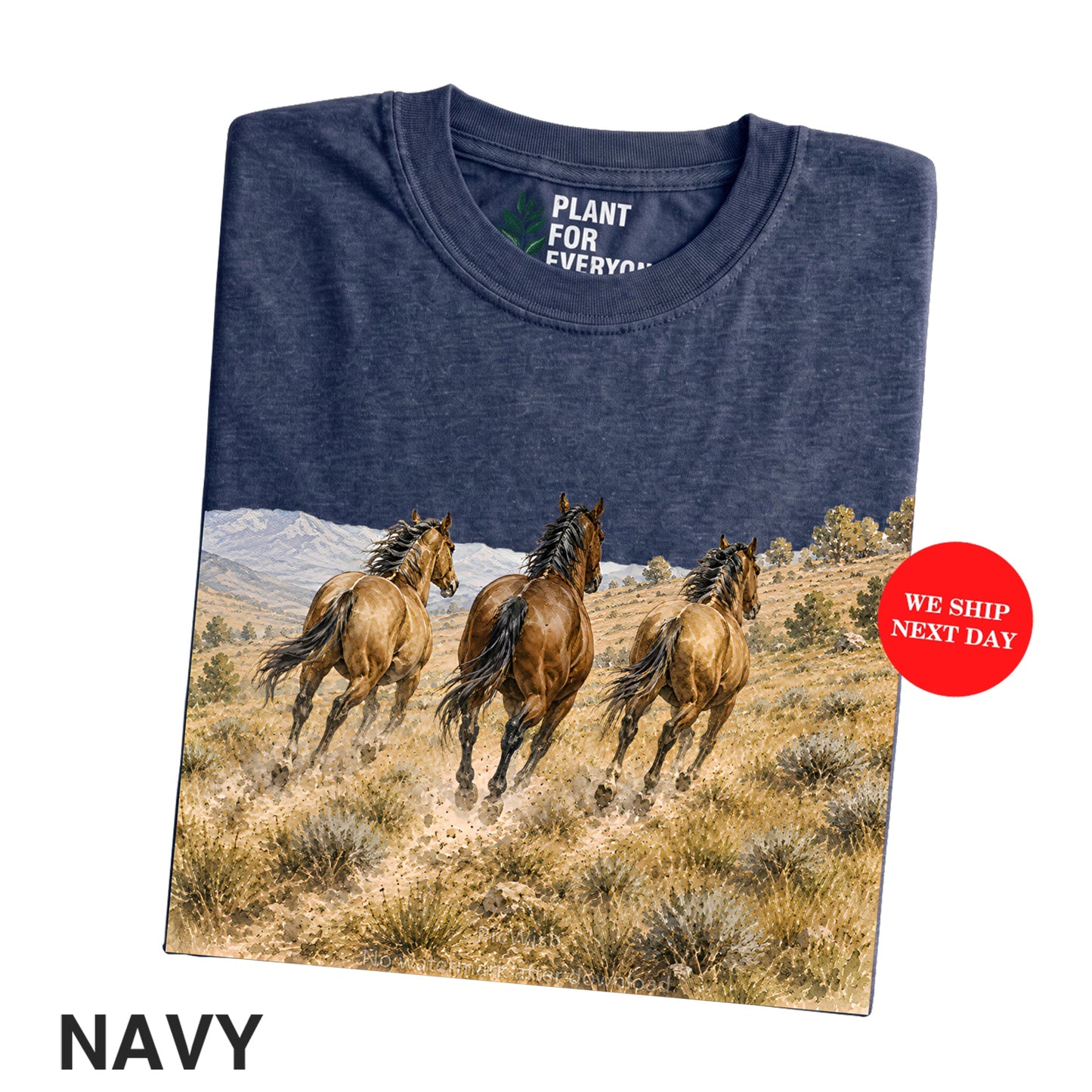 Wild Horses Shirt, Vintage Western Nature T-Shirt, Retro Wildlife Landscape Tee, Horse Lover Gift - Yume Garden - Yume Gardens Indonesia