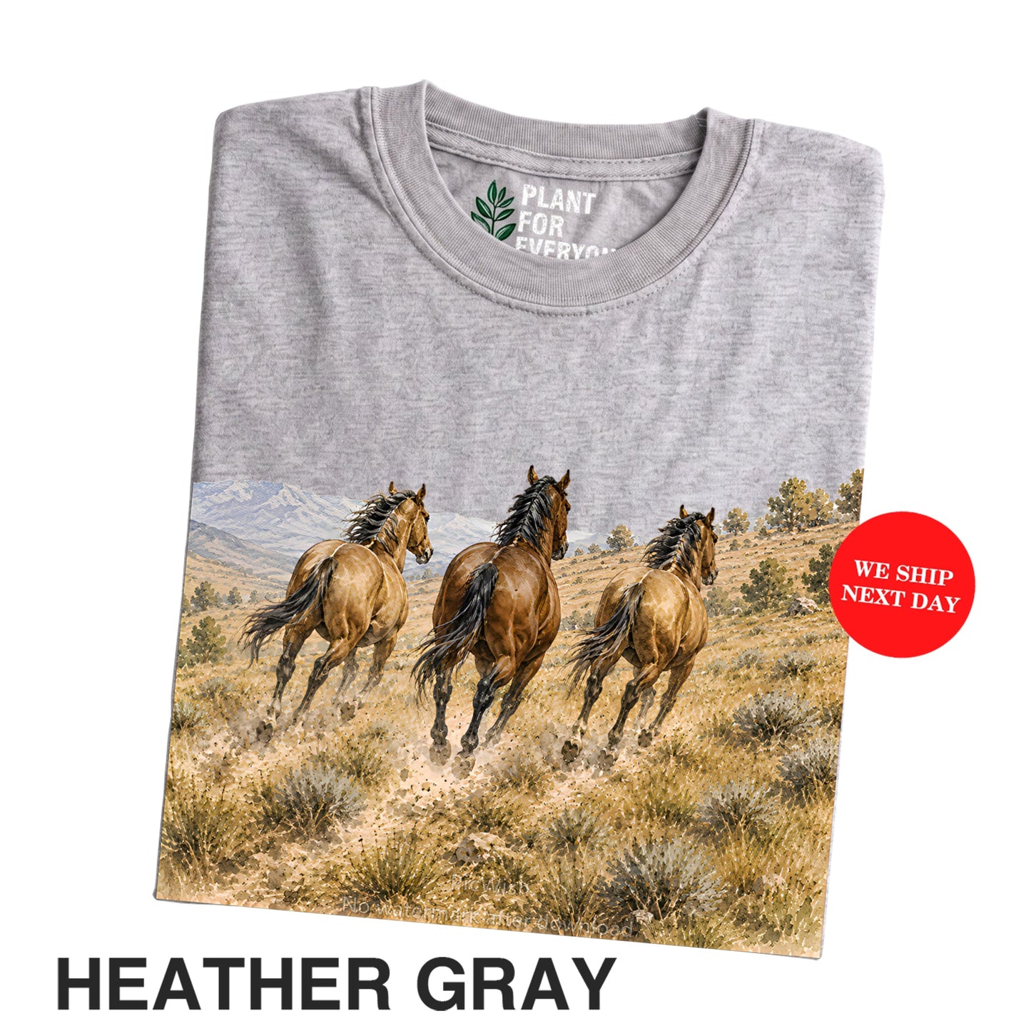 Wild Horses Shirt, Vintage Western Nature T-Shirt, Retro Wildlife Landscape Tee, Horse Lover Gift - Yume Garden - Yume Gardens Indonesia