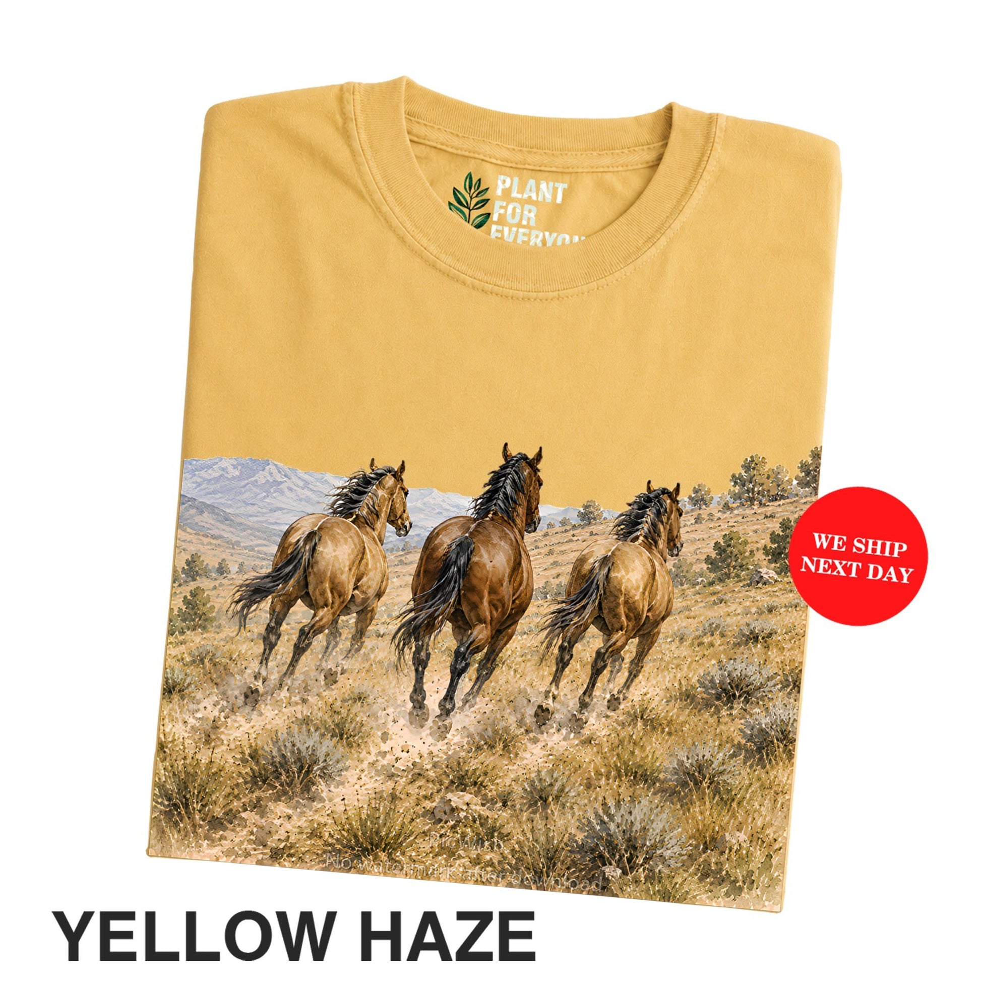 Wild Horses Shirt, Vintage Western Nature T-Shirt, Retro Wildlife Landscape Tee, Horse Lover Gift - Yume Garden - Yume Gardens Indonesia